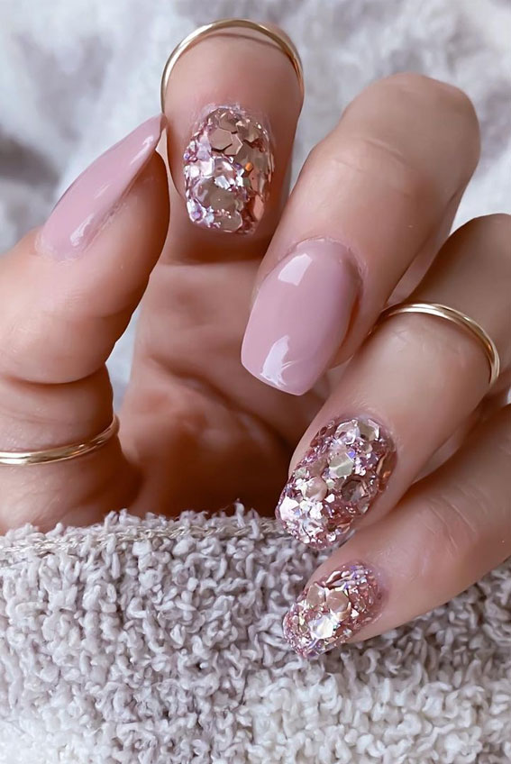Most Beautiful Nail Designs You Will Love To wear In 2021 : Chunky glitter  nail design